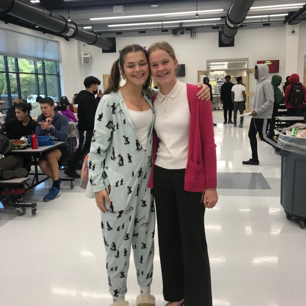 Sophomores Clara Beane and Grace Haber on Age Day